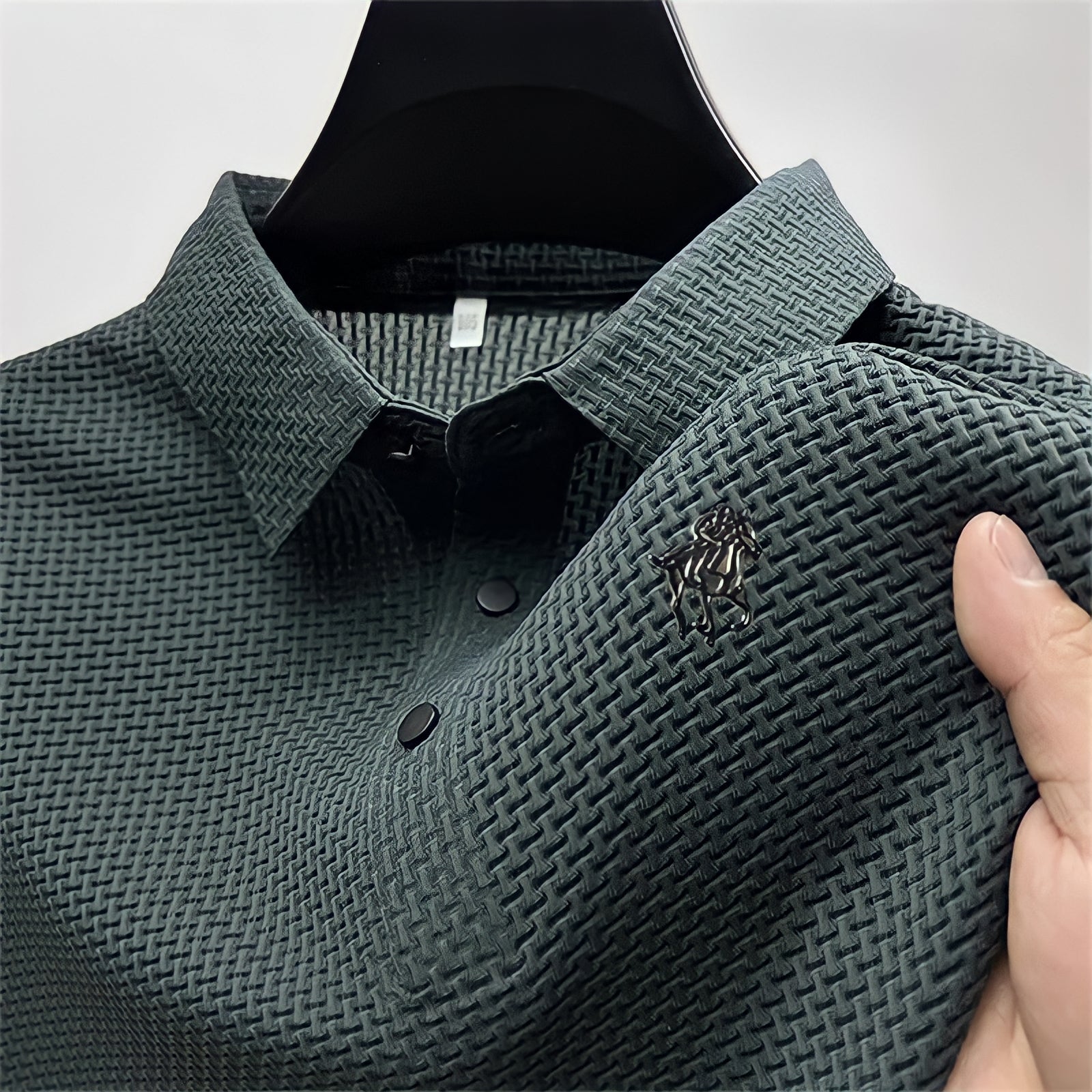 Prestigio: Wrinkle-Free Textured Slim Fit Polo