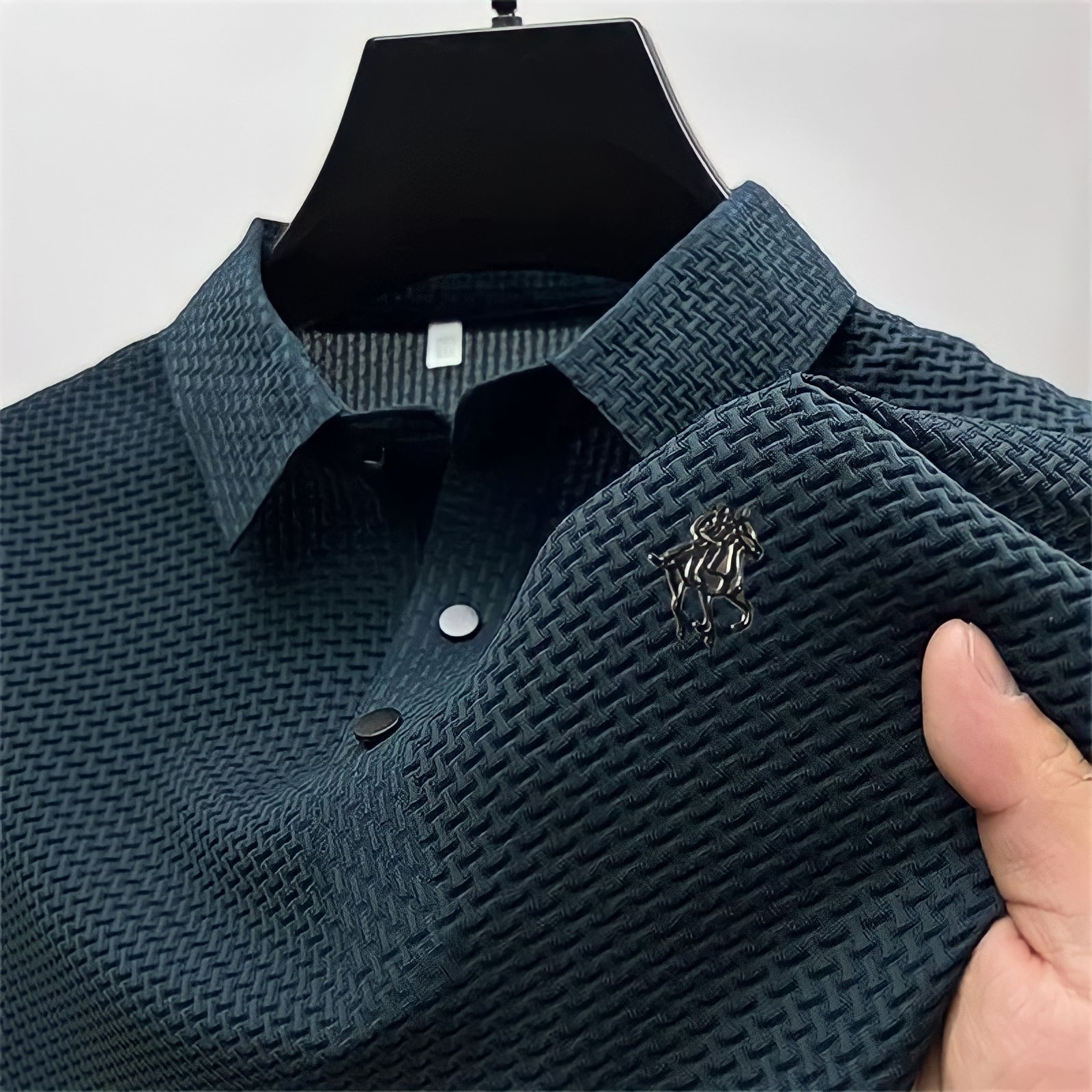 Prestigio: Wrinkle-Free Textured Slim Fit Polo